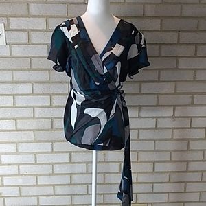 NWOT Ann Taylor Wrap Top Size L